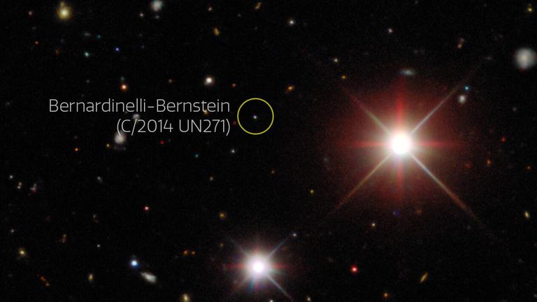Komet Bernardinelli-Bernstein, aufgenommen mit einem Teleskop der Sternwarte Cerro Tololo in Chile. Komet Bernardinelli-Bernstein, aufgenommen mit einem Teleskop der Sternwarte Cerro Tololo in Chile.