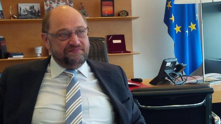 Martin Schulz, Präsident des Europäischen Parlamentes, in seinem Büro