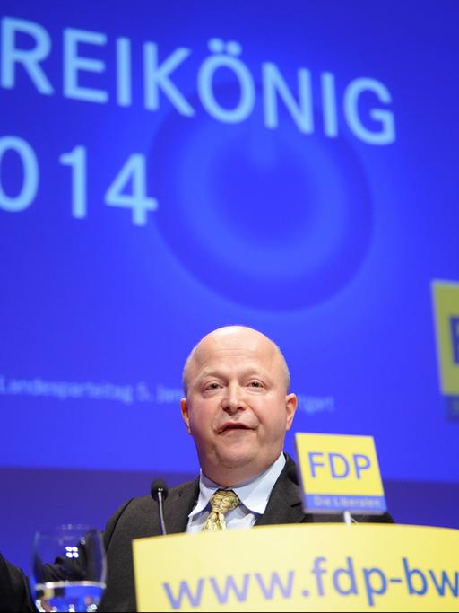 Michael Theurer, der Landesvorsitzende der baden-württembergischen FDP, spricht am beim Landesparteitag