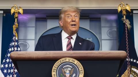 US-Präsident Donald Trump bei einem seiner Statements.