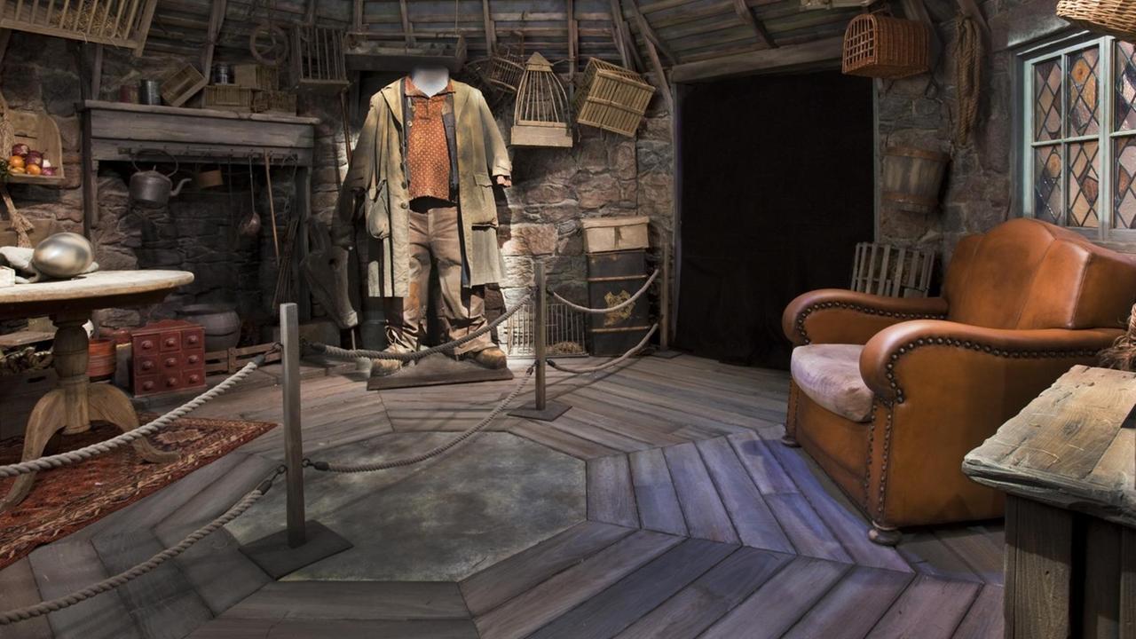 Das Bühnenbild für Hagrids Hütte in der Harry Potter Ausstellung
