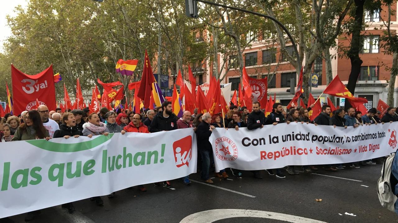 "Sánchez kümmert sich kaum um die sozialen Probleme der Menschen" - Anti-Regierungs-Demonstration Ende Oktober in Madrid.