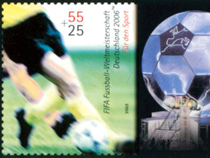 Sonderpostwertzeichen mit dem Motiv 'FIFA Fußball-Weltmeisterschaft 2006' aus der Serie 'Für den Sport'