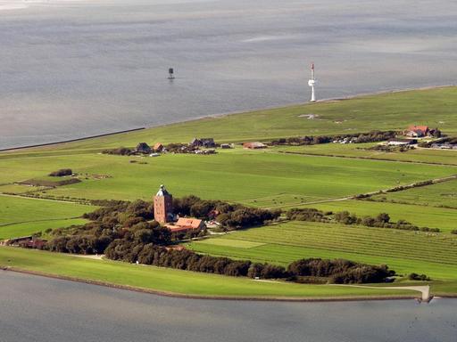 Luftbild der Insel Neuwerk in der Nordsee