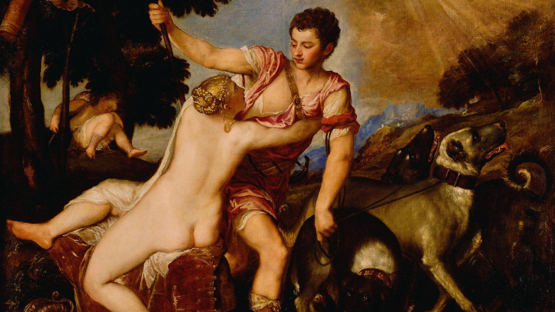 Das Gemälde "Venus und Adonis" von Tizian