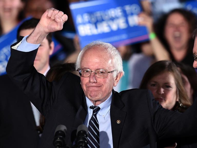 Bernie Sanders nach seinem Sieg bei der Vorwahl in New Hampshire