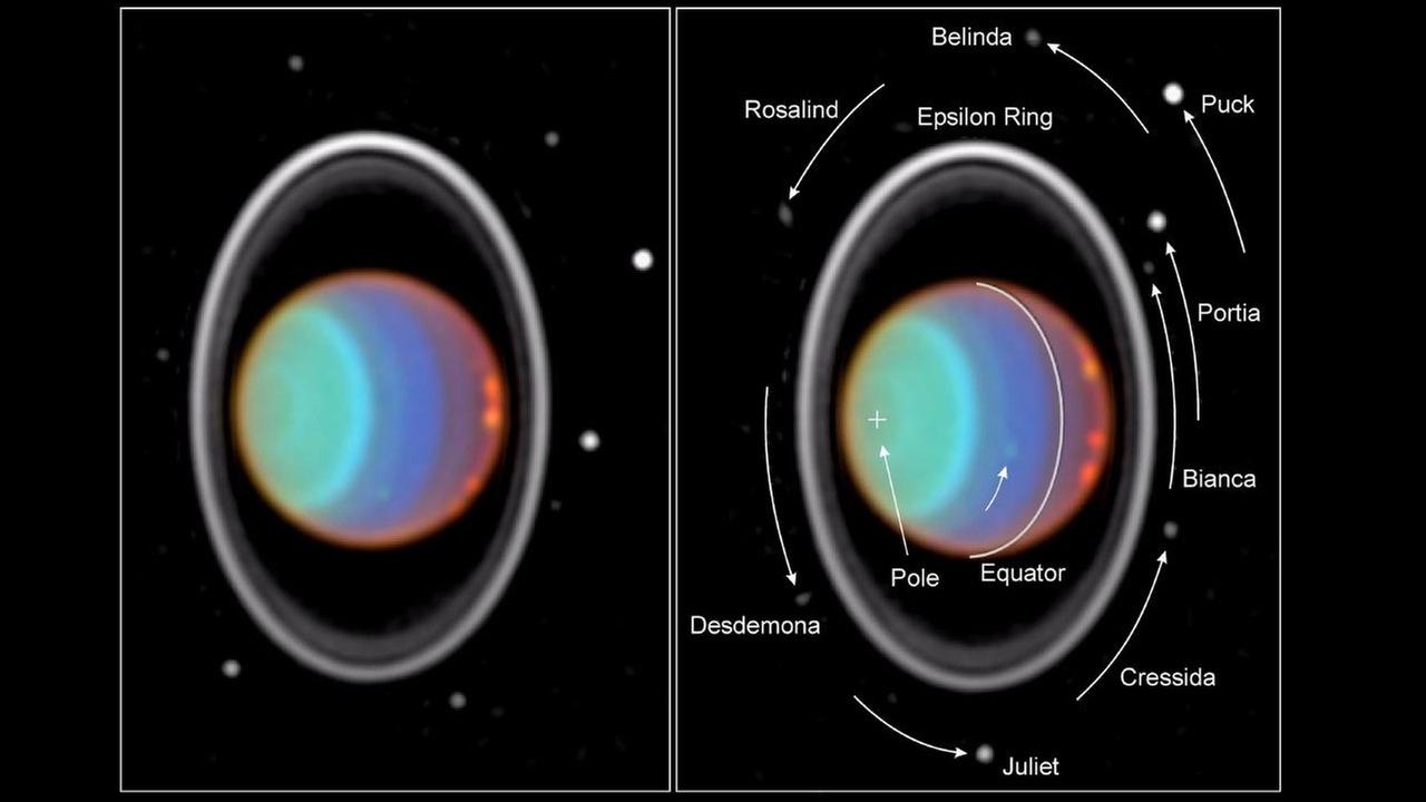 Das Hubble-Weltraumteleskop Uranus hat die Ringe des Uranus auch aus der Erdumlaufbahn fotografiert (