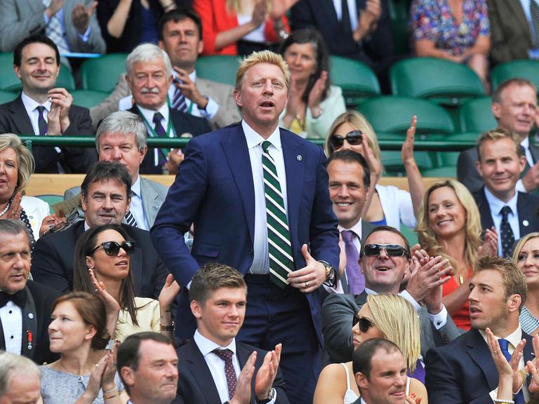 Boris Becker als Zuschauer in Wimbledon (Bild: Andy Rain/dpa picture-alliance)