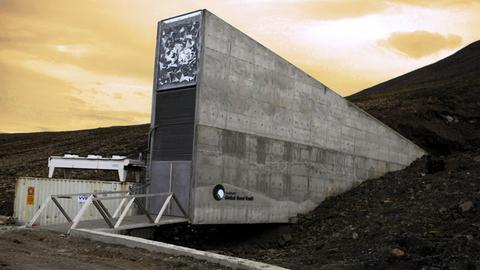 Eingang zur Saatgutdatenbank auf Spitzbergen