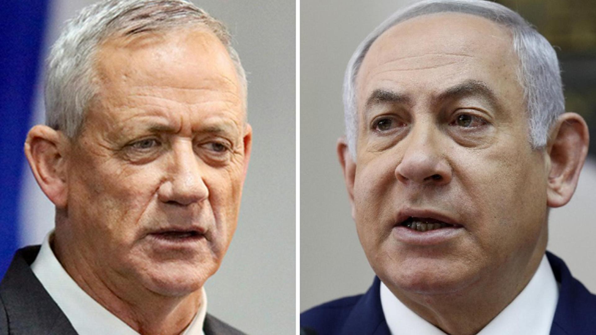 Benny Gantz, Vorsitzender des Bündnisses Blau-Weiß, und Benjamin Netanjahu, Premierminister von Israel.