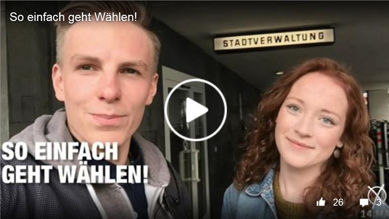 Screenshot eines Videopodcasts von "Die Erstwähler". Die Kampagne ruft junge Mensche dazu auf, bei der Landtagswahl in Nordrhein-Westfalen ihre Stimme abzugeben.