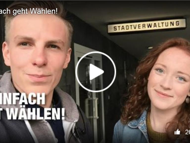 Screenshot eines Videopodcasts von "Die Erstwähler". Die Kampagne ruft junge Mensche dazu auf, bei der Landtagswahl in Nordrhein-Westfalen ihre Stimme abzugeben.