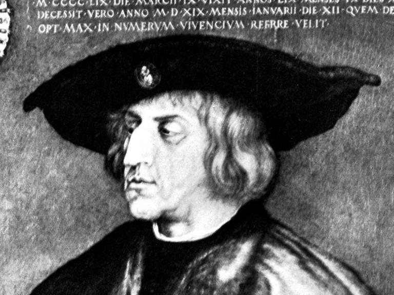 Das letzte Porträt von Kaiser Maximilian I. (1459-1519), im Sommer 1518 von dem von ihm geförderten Albrecht Dürer geschaffen. |