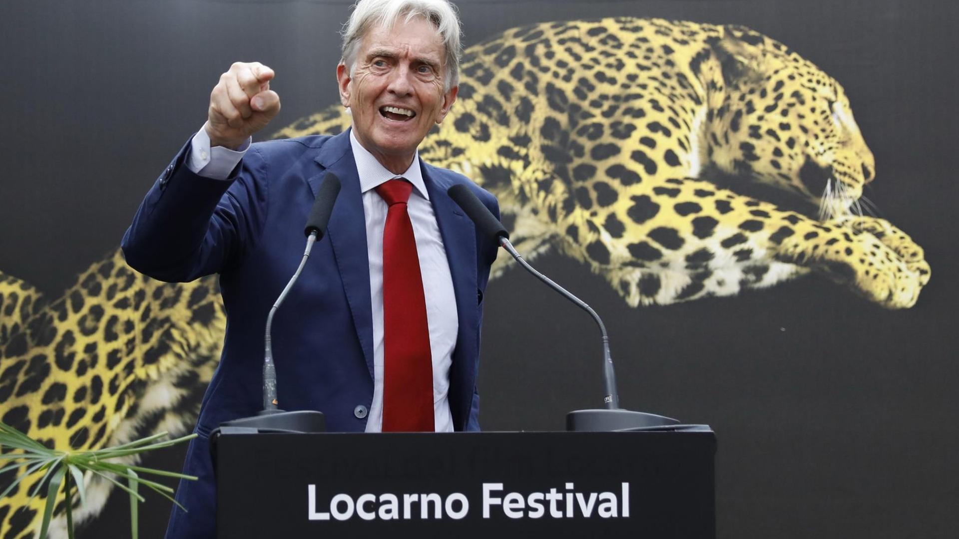 Festivalpräsident Marco Solari bei der offiziellen Eröffnung des 71. Internationalen Filmfestivals von Locarno