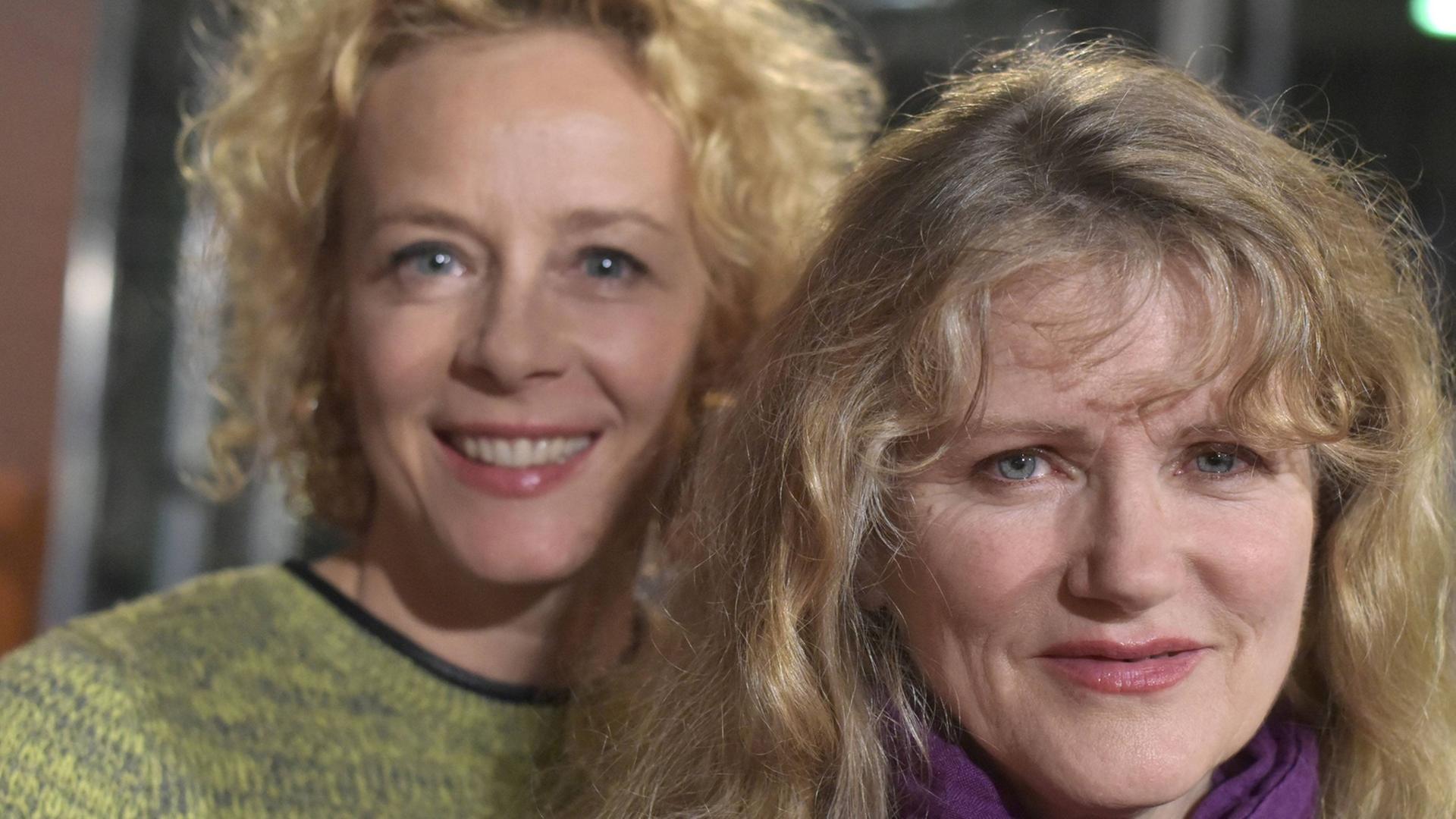 Katja Rieman (l.) und Barabara Sukowa beim RadioEins Berlinale-Nighttalk am Rande der 65. Internationalen Filmfestspiele Berli