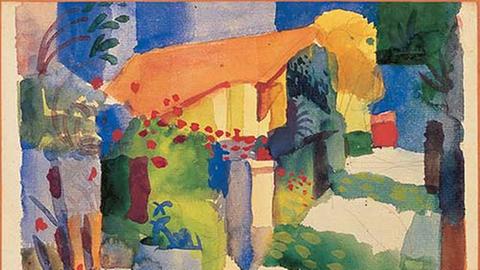 Höhepunkt der Ausstellung: August Mackes Aquarell "Im Garten", Tunis, 1914