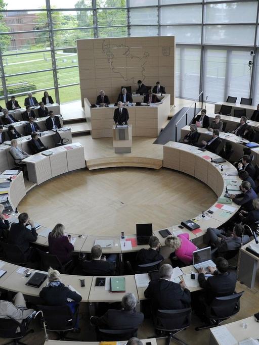 Der Plenarsaal im Landtag von Schleswig-Holstein.