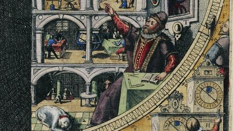 Tycho Brahe beim Beobachten am Quadranten