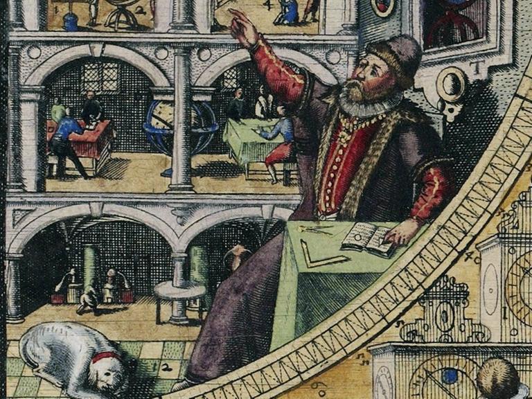 Tycho Brahe beim Beobachten am Quadranten