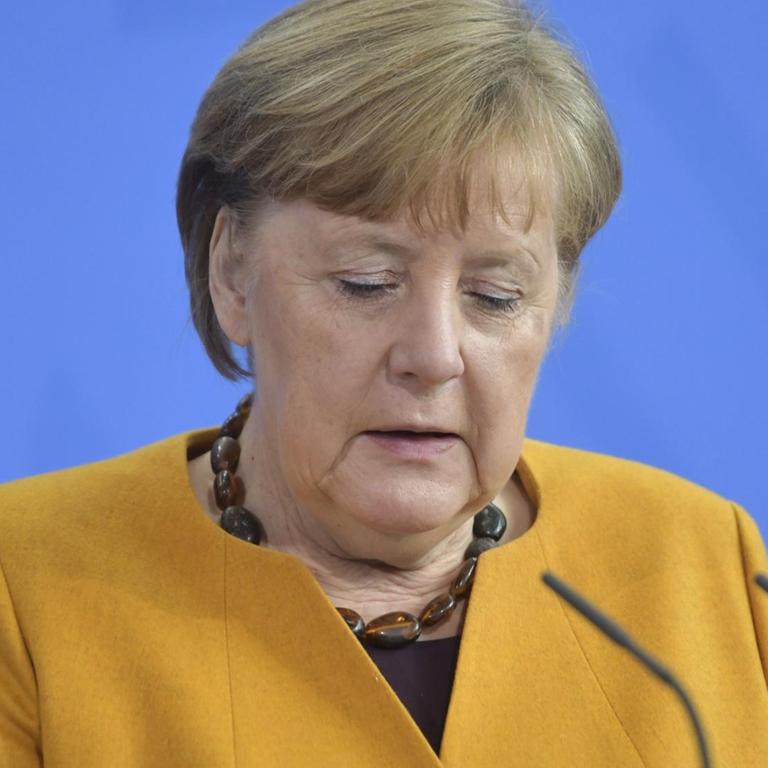 Bundeskanzlerin Angela Merkel (CDU) bei einer Pressekonferenz in Berlin