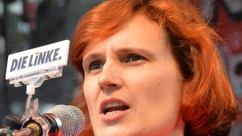 Die Bundesvorsitzende der Linken, Katja Kipping, 23. August 2014 in Potsdam