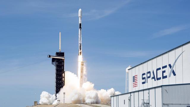 A SpaceX Falcon 9 rocket lifts off at 3:30 PM from Complex 39A at the Kennedy Space Center, Florida on Wednesday, April 22, 2020. SpaceX is launching its seventh batch of 60 satellites for its Starlink program which, once operational, will offer global connectivity for personal and commercial use.