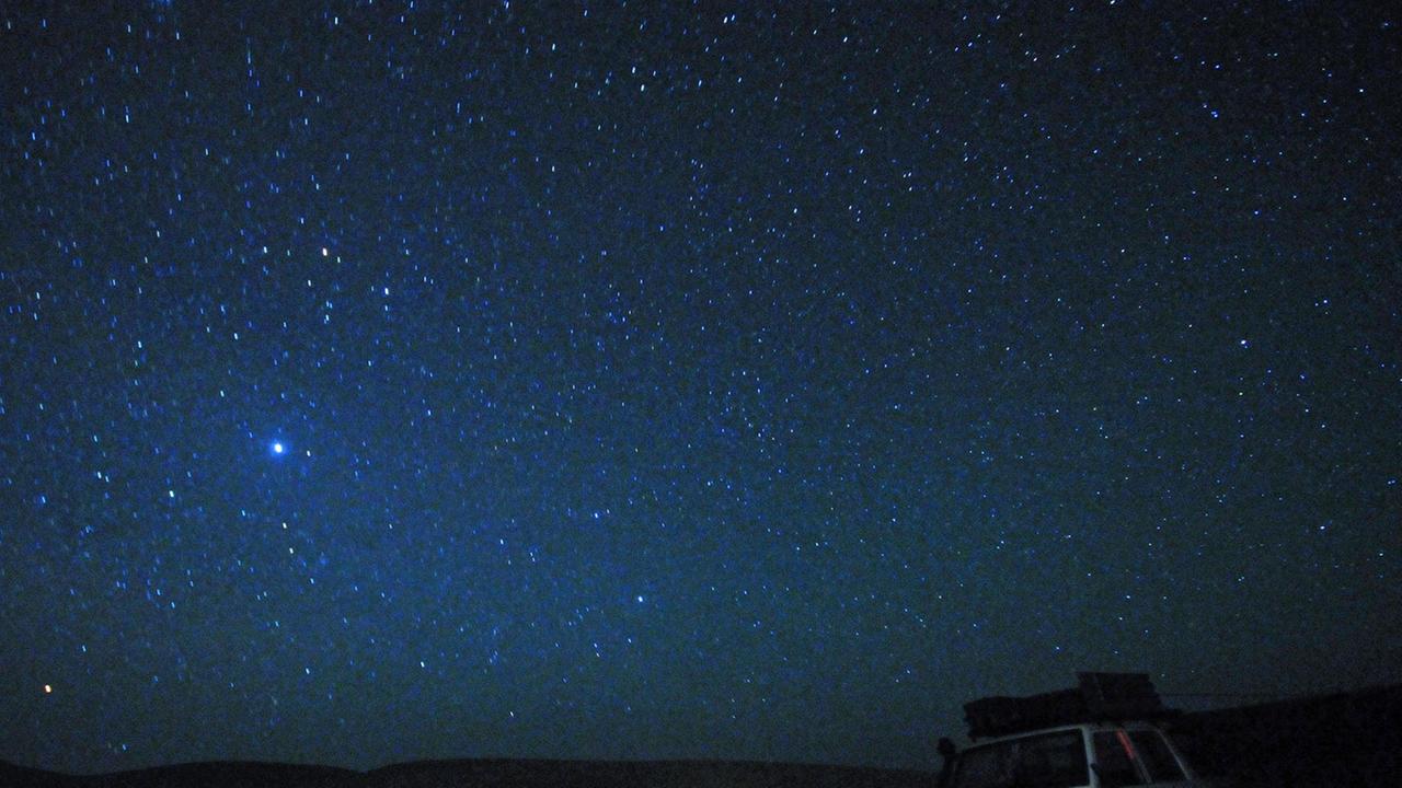 Ägypten: Nachthimmel im Grossen Sandmeer, aufgenommen am 23.03.2014