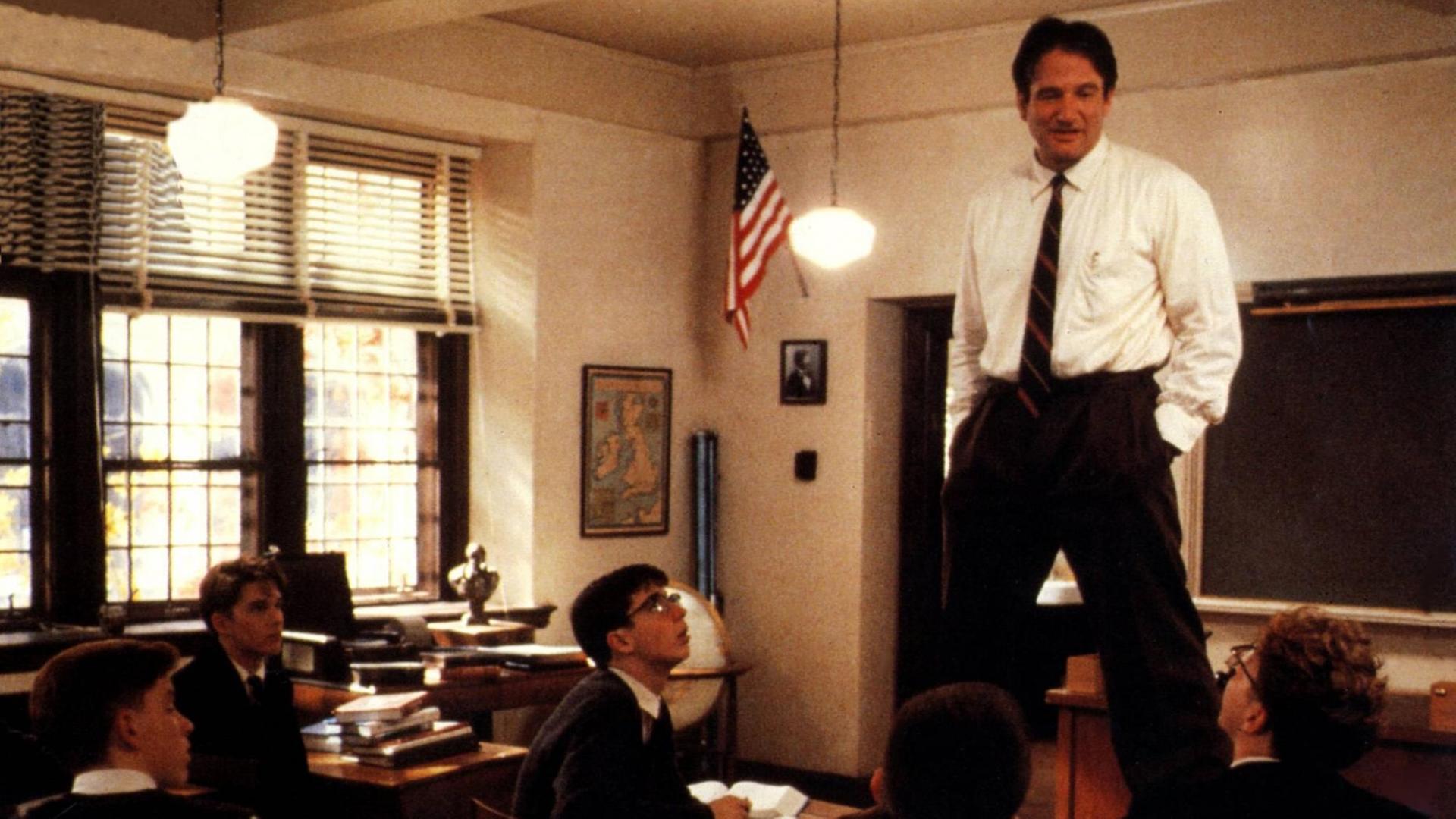 Robin Williams in seiner Rolle als Englischlehrer John Keating