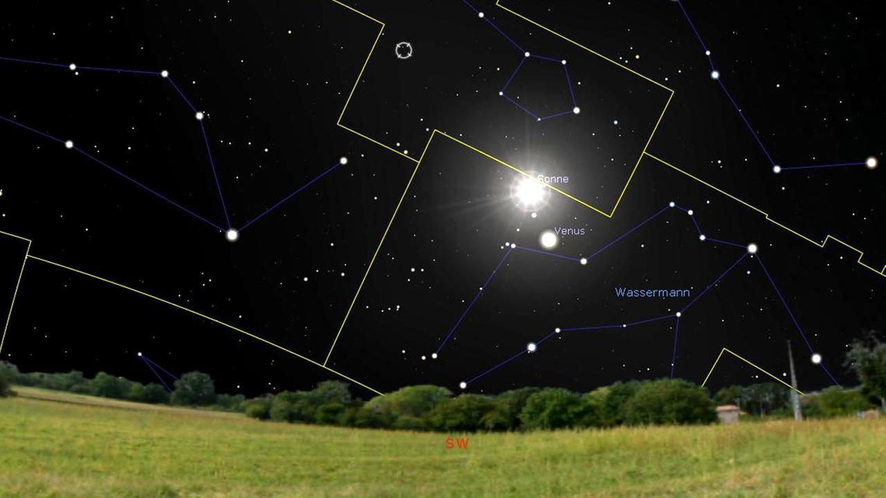 Der Asteroid Anitahill steht heute unbeobachtbar im Sternbild Fische am Tageshimmel