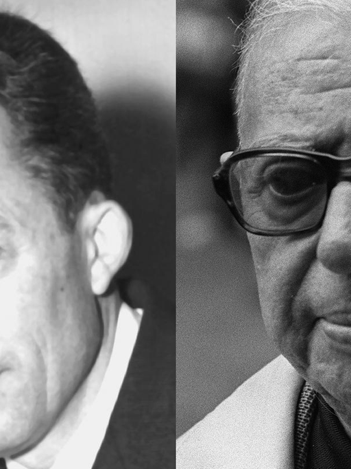 Die Schriftsteller Albert Camus (l.) und Jean-Paul Sartre in einer Bildcombo
