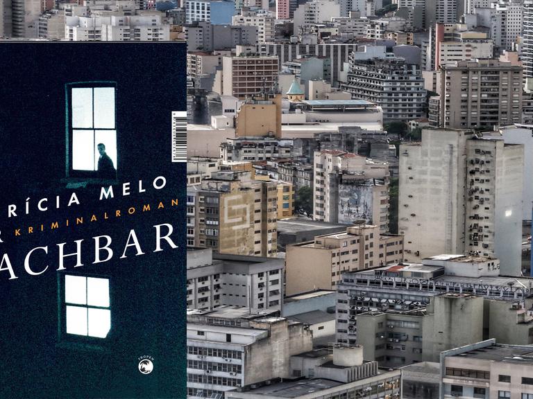 Cover von Patricia Melos Roman "Der Nachbar". Im Hintergrund sind Hochhäuser von Sao Paolo zu sehen.