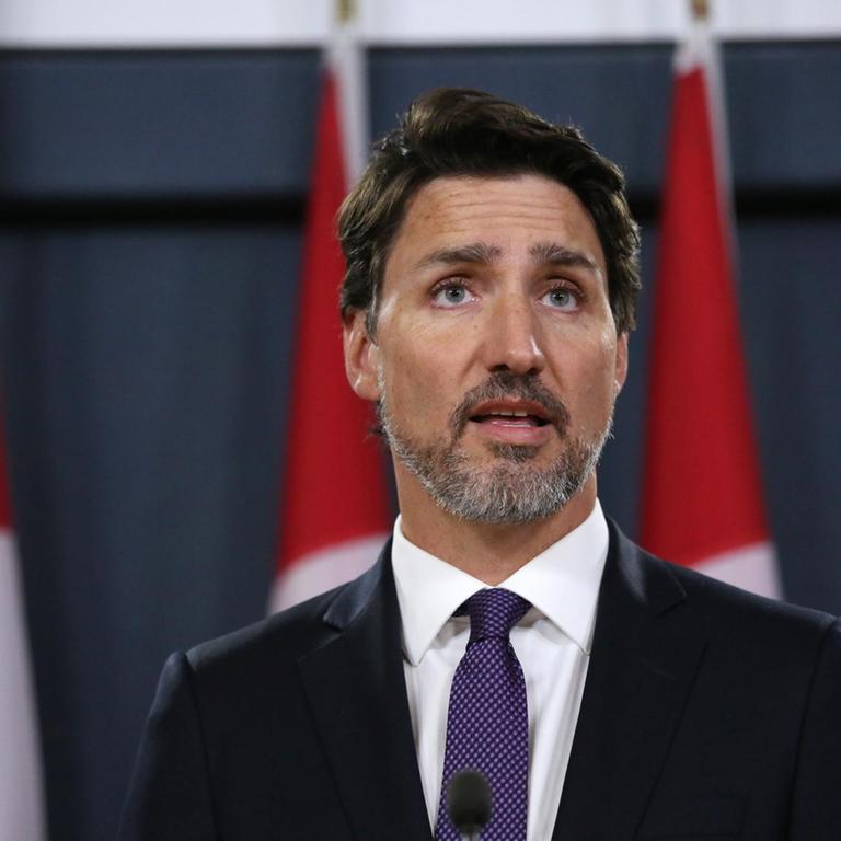 Canadian Prime Minister Justin Trudeau speaks during a news conference on January 9, 2020 in Ottawa, Canada.