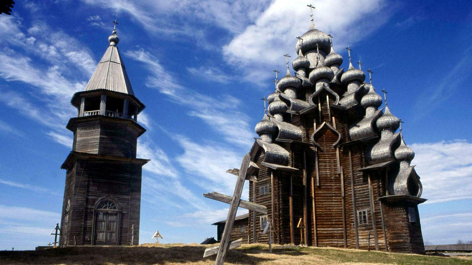 Die Christi-Verklärungs-Kirche auf der russischen Insel Kizhi.