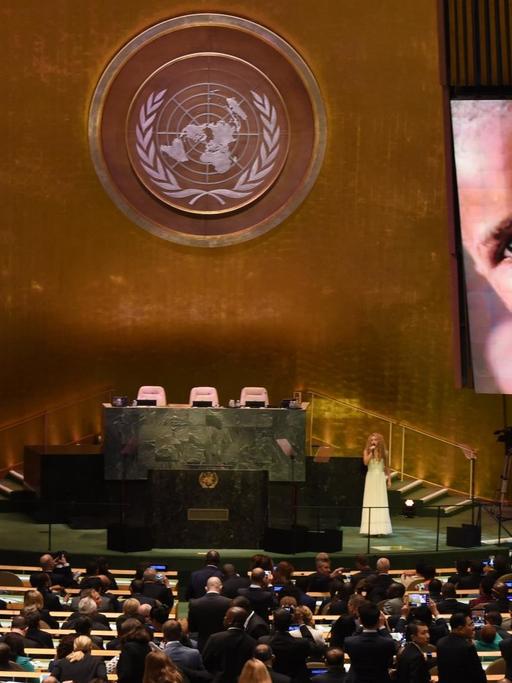 Blick auf die UNO-Vollversammlung in New York