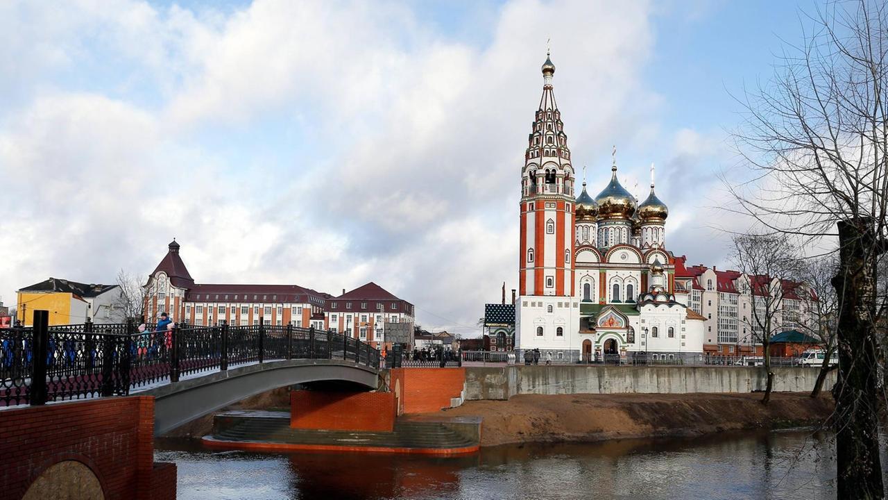 Stadtansicht von Gusew in der russischen Exklave Kaliningrad