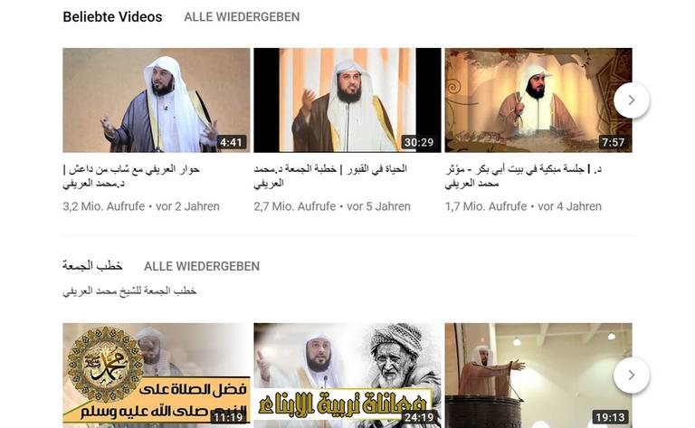 Screenshot von Al-Arifis Youtube-Kanal