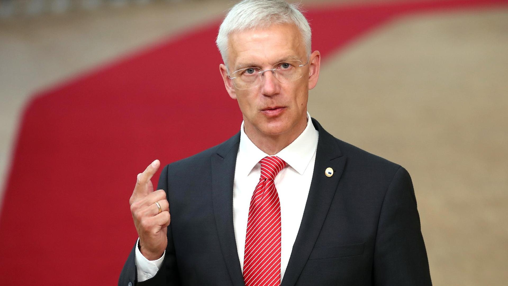 Zu sehen ist Krisjanis Karins, Premierminister von Lettland. Zu sehen ist Krisjanis Karins, Premierminister von Lettland.