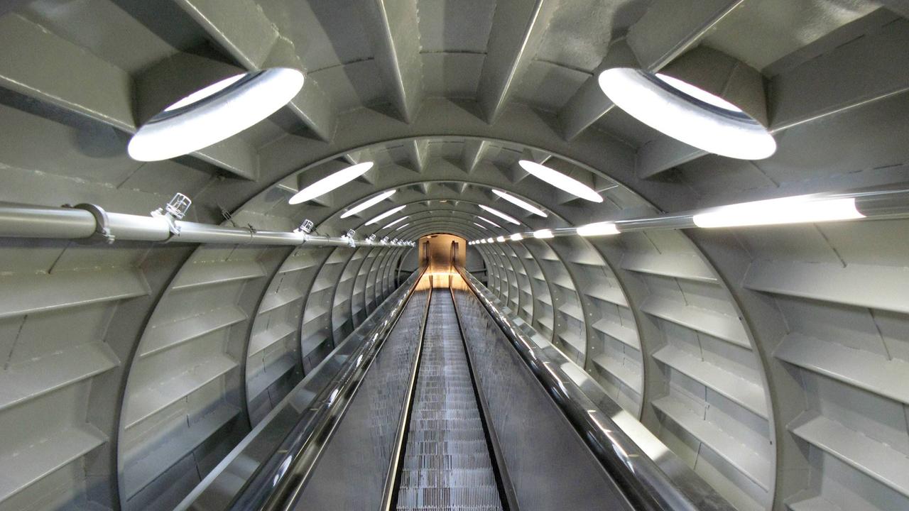 Besonders bekannt: die Rolltreppe im Atomium in Brüssel.