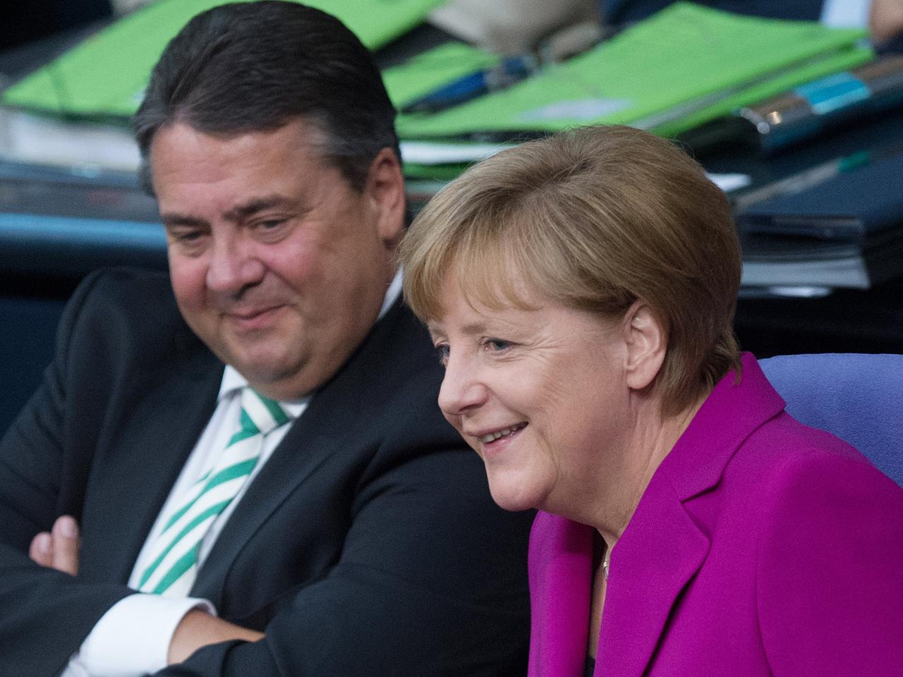 Wirtschaftsminister Sigmar Gabriel und Kanzlerin Angela Merkel 