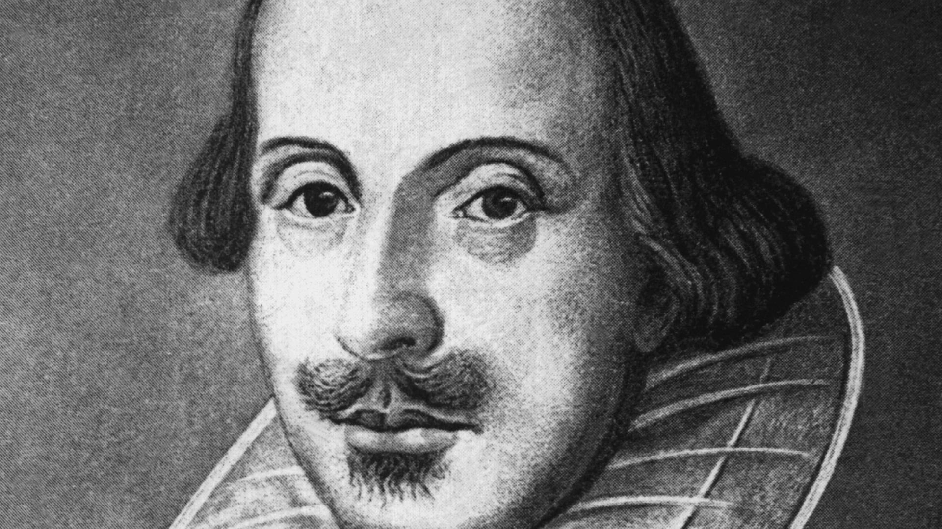 William Shakespeare - eine zeitgenössische Darstellung des erfolgreichsten Bühnenautors aller Zeiten.