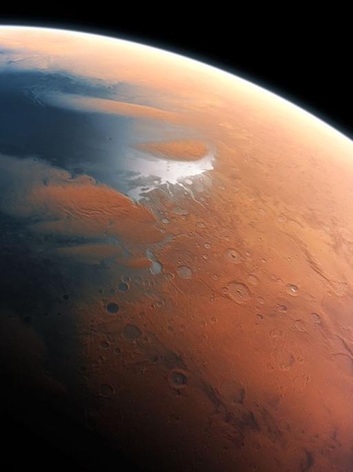 So könnte Mars einst mit viel Wasser ausgesehen haben (künstlerische Darstellung)