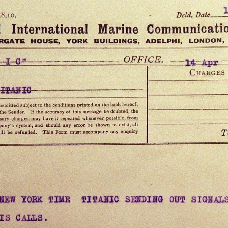 Ein Telegramm von der Titanic.