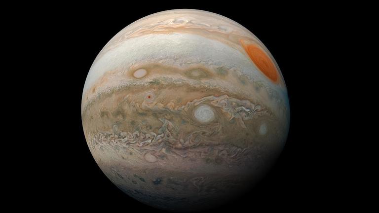 Der Planet Jupiter in einer Aufnahme der Raumsonde Juno