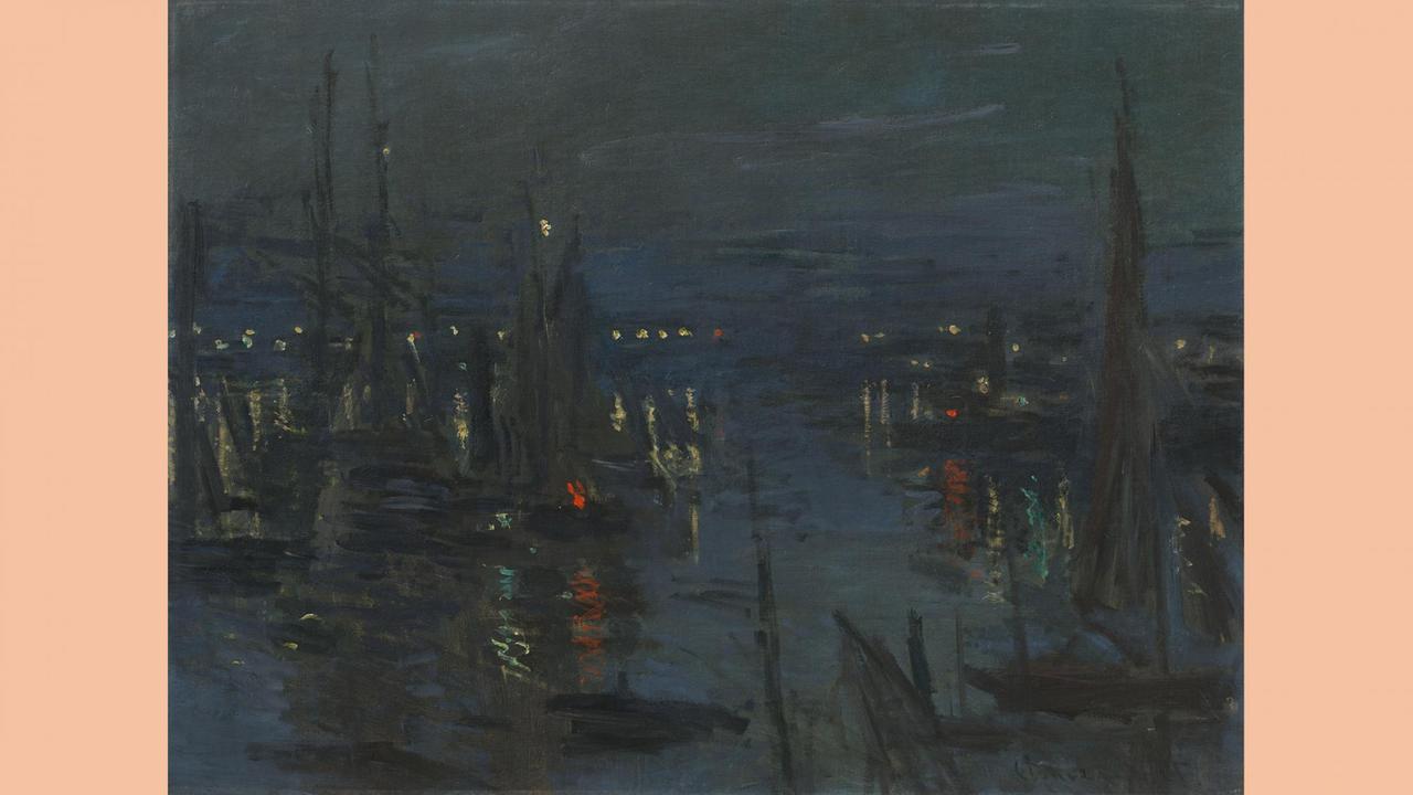 Claude Monet: Der Hafen von Le Havre am Abend, 1873, Öl auf Leinwand, 60 x 81 cm, Sammlung Hasso Plattner.