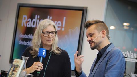 Ute Wegmann im Gespräch mit Bart Moeyaert.