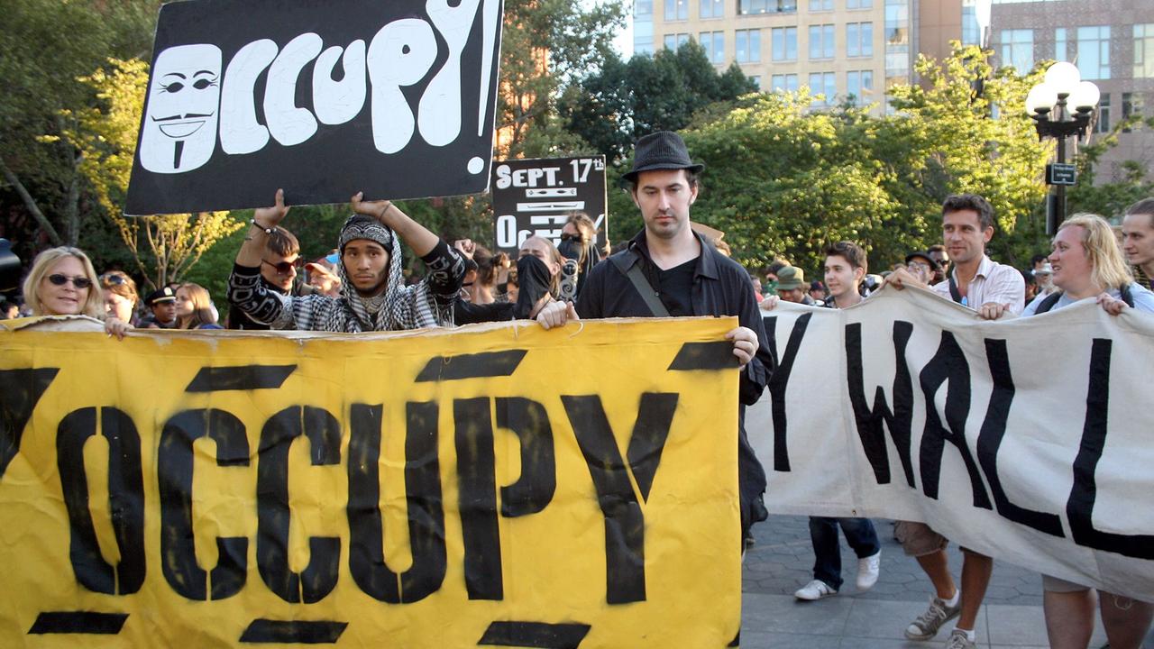 Aktivisten der "Occupy"-Bewegung demonstrieren am 15. September 2012 in New York.