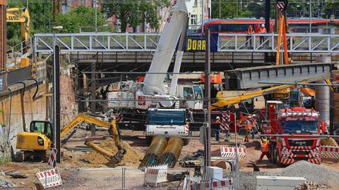 Bauarbeiten für City-Tunnel in Magdeburg