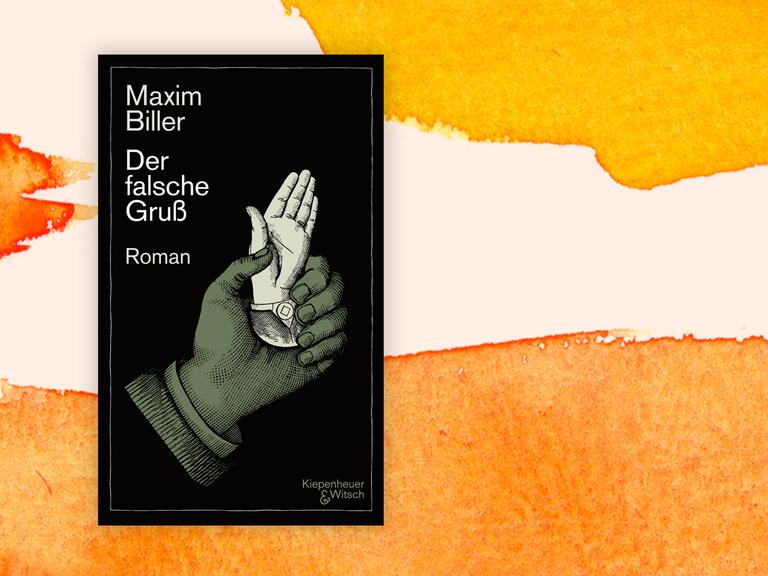 Die Illustration auf dem Buchcover von Maxim Billers Roman "Der falsche Gruß" zeigt eine Hand, die das verkleinerte Modell einer emporgereckten Hand hält.