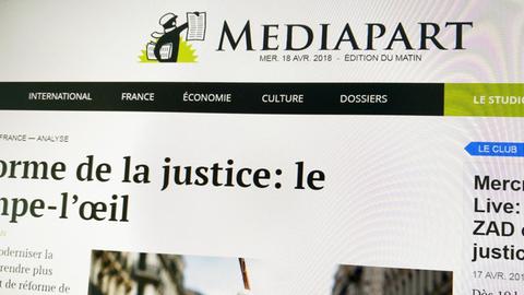 Ausschnitt der Startseite des des französischen Online-Magazins "Mediapart" vom 18.04.2018 um 10 Uhr