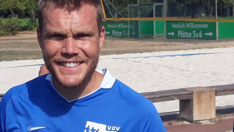 Fabio Leutenecker im August 2018 beim Trainingscamp der Vereinigung der Vertragsfußballspieler (VDV).